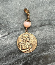Load image into Gallery viewer, Bag Charm Mary Magdalene Zipper Pull - Bronze and Opal
