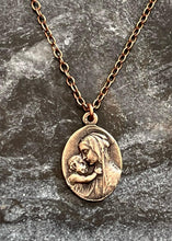 Load image into Gallery viewer, Botticelli Madonna and Child Solid Bronze Necklace
