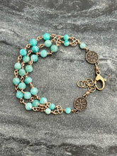 Load image into Gallery viewer, Blessed Virgin Mary Bracelet: Solid Bronze, Amazonite, Catholic Jewelry
