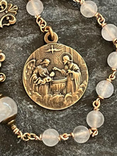 Load image into Gallery viewer, Baptism Tenner - Moonstone Single Decade Rosary - Bronze CeCeAgnes

