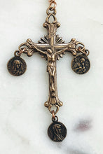 Load image into Gallery viewer, Amethyst Bronze Guardian Angel Rosary: Michael, Gabriel, Raphael
