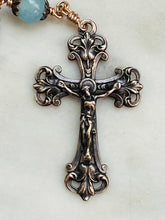 Load image into Gallery viewer, Bronze Aquamarine Chaplet: St. Raphael, Michael, Gabriel

