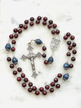 Load image into Gallery viewer, Elegant Ruby and Sapphire, Sterling Silver Rosary
