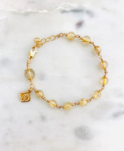 Load image into Gallery viewer, Gold Rosary Bracelet: Mary and Jesus Medal
