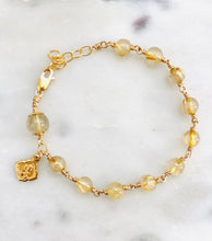 Load image into Gallery viewer, Gold Rosary Bracelet: Mary and Jesus Medal
