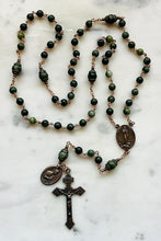 Load image into Gallery viewer, Matt Talbot Rosary - Bronze - Connemara Marble CeCeAgnes
