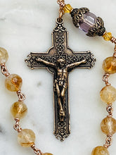 Load image into Gallery viewer, First Communion Single Decade Rosary - Citrine and Bronze CeCeAgnes
