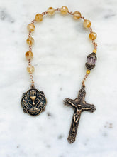 Load image into Gallery viewer, First Communion Single Decade Rosary - Citrine and Bronze CeCeAgnes
