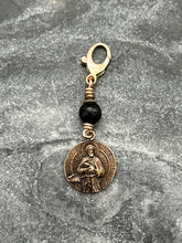 Load image into Gallery viewer, Saint Paul Bag Charm - Zipper Pull - Bronze and Onyx
