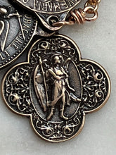 Load image into Gallery viewer, Bronze Aquamarine Chaplet: St. Raphael, Michael, Gabriel

