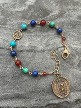 Load image into Gallery viewer, Rosary Bracelet - Bronze and Gemstone
