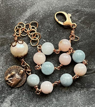 Load image into Gallery viewer, Grandmother's Rosary Bracelet - Solid Bronze and Morganite - Saint Anne
