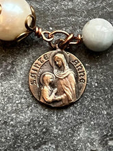 Load image into Gallery viewer, Grandmother's Rosary Bracelet - Solid Bronze and Morganite - Saint Anne
