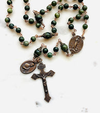 Load image into Gallery viewer, Matt Talbot Rosary - Bronze - Connemara Marble CeCeAgnes
