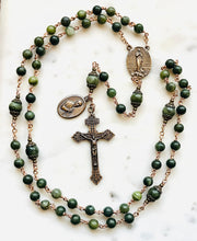 Load image into Gallery viewer, Matt Talbot Rosary - Bronze - Connemara Marble CeCeAgnes
