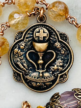 Load image into Gallery viewer, First Communion Single Decade Rosary - Citrine and Bronze CeCeAgnes
