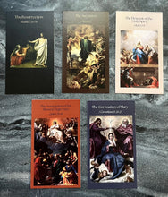 Load image into Gallery viewer, Holy Cards - Mysteries of the Rosary Prayer Cards - Leather Case
