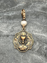 Load image into Gallery viewer, First Communion Bag Charm - Zipper Pull - Bronze and Pearl
