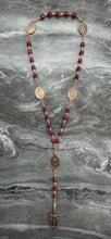 Load image into Gallery viewer, Five Wounds Chaplet - Holy Wounds - Ruby and  Bronze CeCeAgnes
