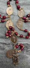 Load image into Gallery viewer, Five Wounds Chaplet - Holy Wounds - Ruby and  Bronze CeCeAgnes
