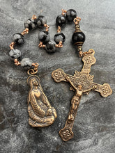 Load image into Gallery viewer, Mary Magdalene Single Decade Rosary - Snowflake Obsidian and Bronze Tenner CeCeAgnes
