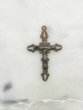 Load image into Gallery viewer, Small Crucifix -  Bronze - Antique Reproduction 282 CeCeAgnes Rosary Parts
