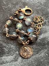 Load image into Gallery viewer, Labradorite Rosary Bracelet - Solid Bronze - Saint Mary Magdalene
