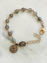 Load image into Gallery viewer, Labradorite Rosary Bracelet - Solid Bronze - Saint Mary Magdalene

