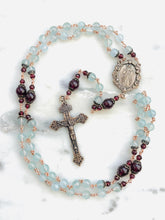 Load image into Gallery viewer, Divine Mercy Chaplet - Bronze, Aquamarine and Garnet Rosary - CeCeAgnes
