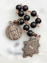 Load image into Gallery viewer, Surrender Novena Chaplet - Garnet and Bronze
