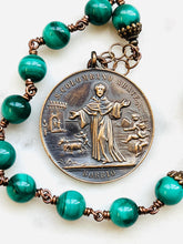 Load image into Gallery viewer, Impressive Large Bronze Malachite Rosary: Saint Columbanus Tenner
