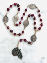 Load image into Gallery viewer, Five Wounds Chaplet - Holy Wounds - Ruby and  Bronze CeCeAgnes
