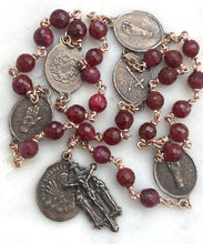 Load image into Gallery viewer, Five Wounds Chaplet - Holy Wounds - Ruby and  Bronze CeCeAgnes
