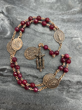 Load image into Gallery viewer, Five Wounds Chaplet - Holy Wounds - Ruby and  Bronze CeCeAgnes
