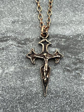 Load image into Gallery viewer, Saint James Cross Solid Bronze Necklace
