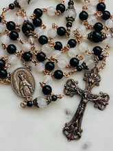 Load image into Gallery viewer, White Moonstone, Onyx and Bronze Rosary - Saint Catherine of Siena CeCeAgnes
