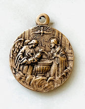 Load image into Gallery viewer, Baptism Medal - Bronze - Antique French Reproduction CeCeAgnes Rosary Parts
