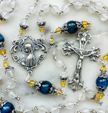Load image into Gallery viewer, Moonstone Rosary: Sterling Silver, Citrine &amp; Kyanite - CeCeAgnes

