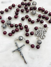 Load image into Gallery viewer, Heirloom Ruby Gemstone Rosary - Sterling Silver - Wire-Wrapped
