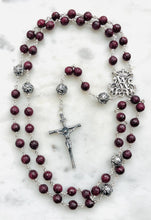 Load image into Gallery viewer, Heirloom Ruby Gemstone Rosary - Sterling Silver - Wire-Wrapped
