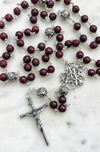 Load image into Gallery viewer, Heirloom Ruby Gemstone Rosary - Sterling Silver - Wire-Wrapped
