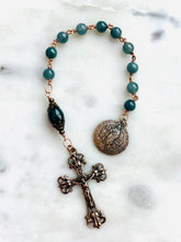 Load image into Gallery viewer, Saint Bridgette of Sweden Rosary: Guatemalan Jade, Bronze
