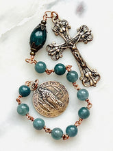 Load image into Gallery viewer, Saint Bridgette of Sweden Rosary: Guatemalan Jade, Bronze
