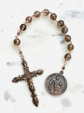 Load image into Gallery viewer, Saint Monica Rosary: Smokey Quartz, Bronze
