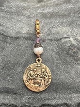 Load image into Gallery viewer, Baptism Bag Charm - Zipper Pull - Bronze and Pearl
