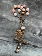 Load image into Gallery viewer, Mary Magdalene Auto Rosary Opal Bronze Roses Cross
