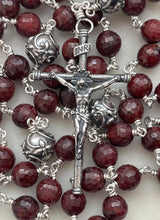 Load image into Gallery viewer, Heirloom Ruby Gemstone Rosary - Sterling Silver - Wire-Wrapped
