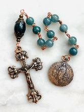 Load image into Gallery viewer, Saint Bridgette of Sweden Rosary: Guatemalan Jade, Bronze
