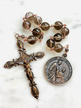 Load image into Gallery viewer, Saint Monica Rosary: Smokey Quartz, Bronze

