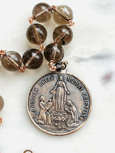 Load image into Gallery viewer, Saint Monica Rosary: Smokey Quartz, Bronze
